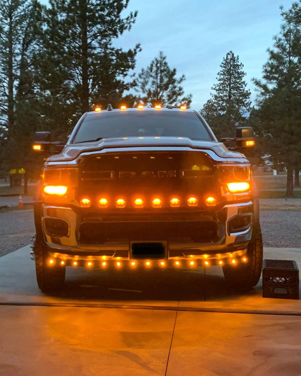 V-MAX Series | 4 Inch 92W 8960LM Spot Beam Side Shooter LED Square Pod Lights with Amber DRL