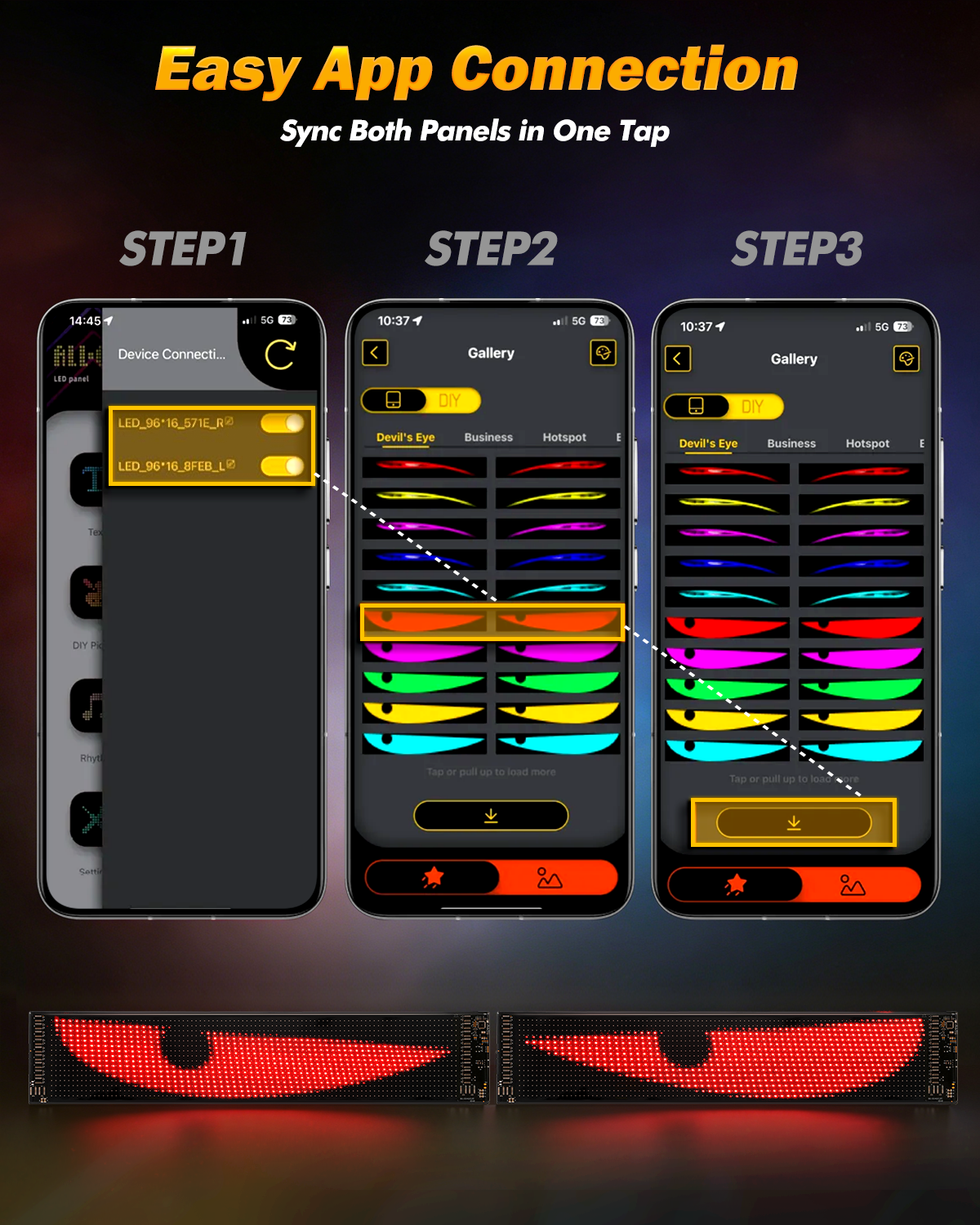 Auxbeam Two-Pack Devil's Eye Atmosphere Light Flexible Programmable USB APP