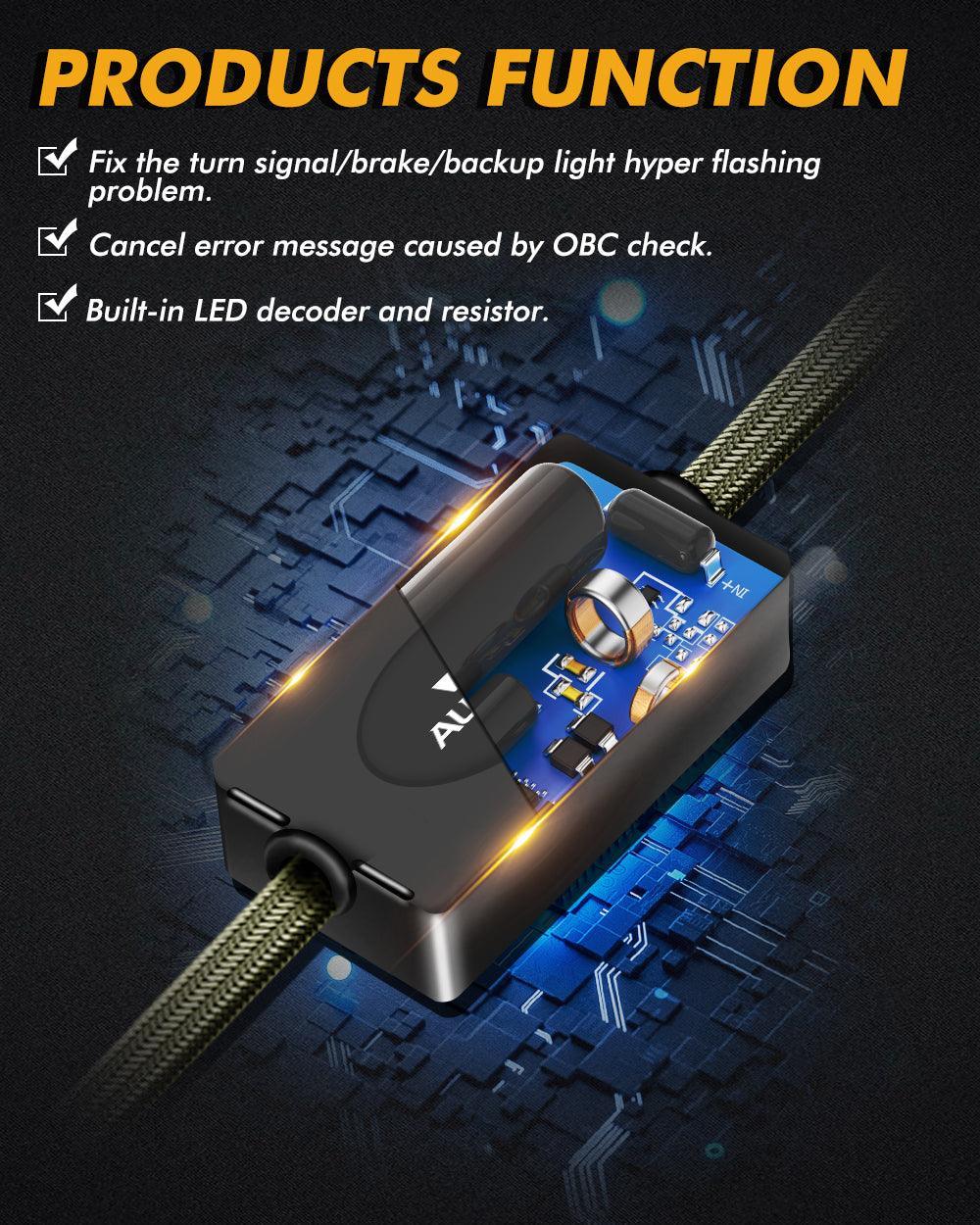Auxbeam 3157D C8-Model Decoder Anti-Flicker Resistors Decoder Avoid Fast Hyper