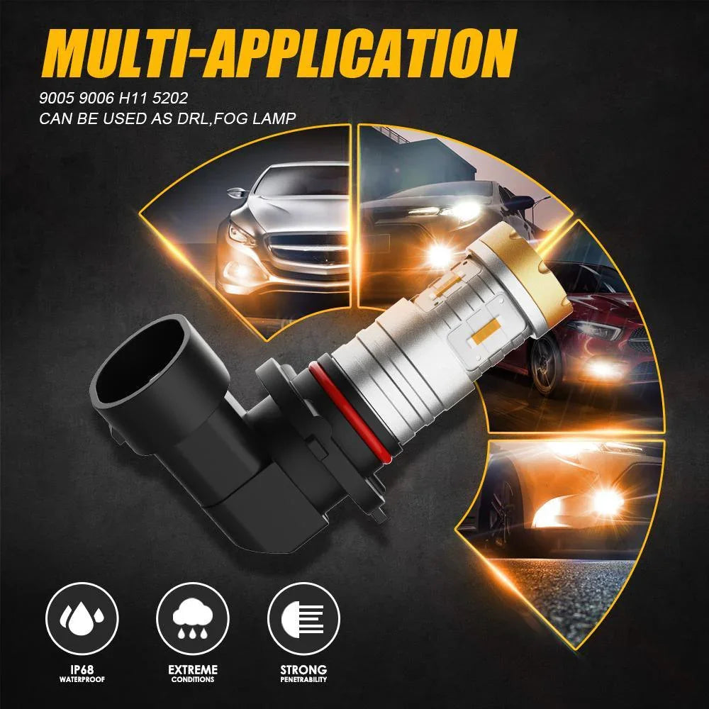 Auxbeam White/Amber/Blue 20W Crown-360° LED Fog Lights Bulbs/DRL