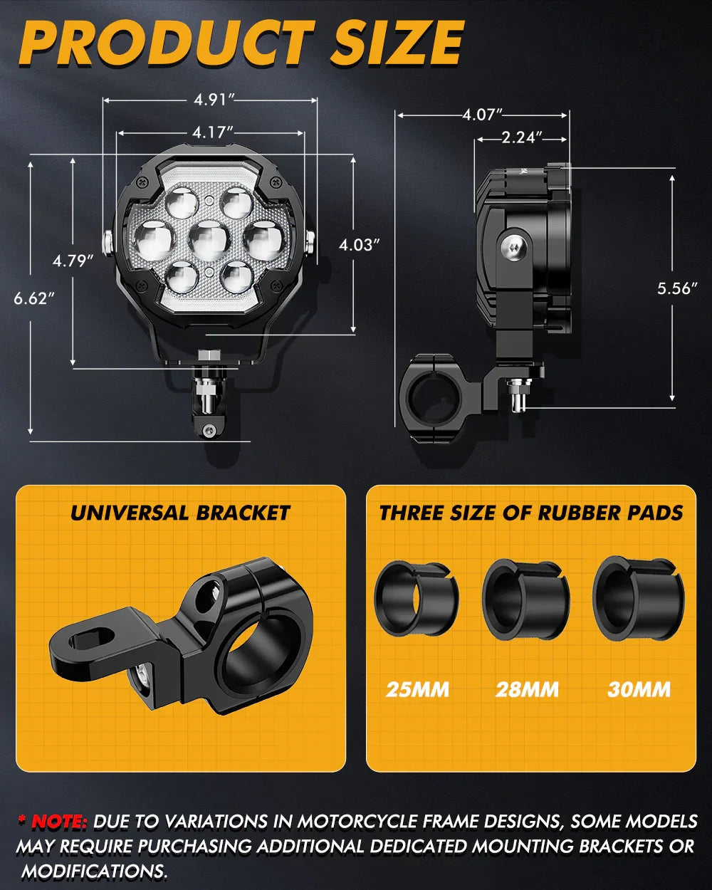 Auxbeam 4 Inch Motorcycle Auxiliary LED Spotlight