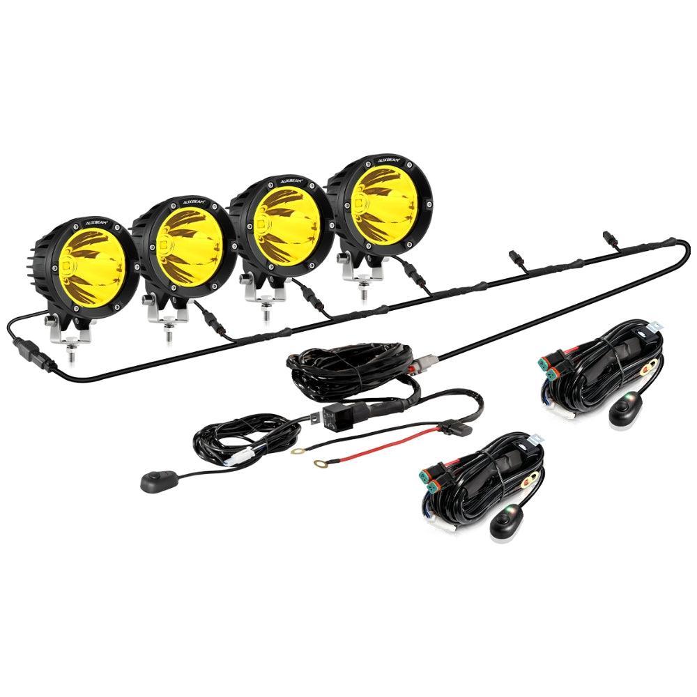 Auxbeam C4 Series 4 Inch 100W Spot Round LED Pods Amber LED Driving Lights