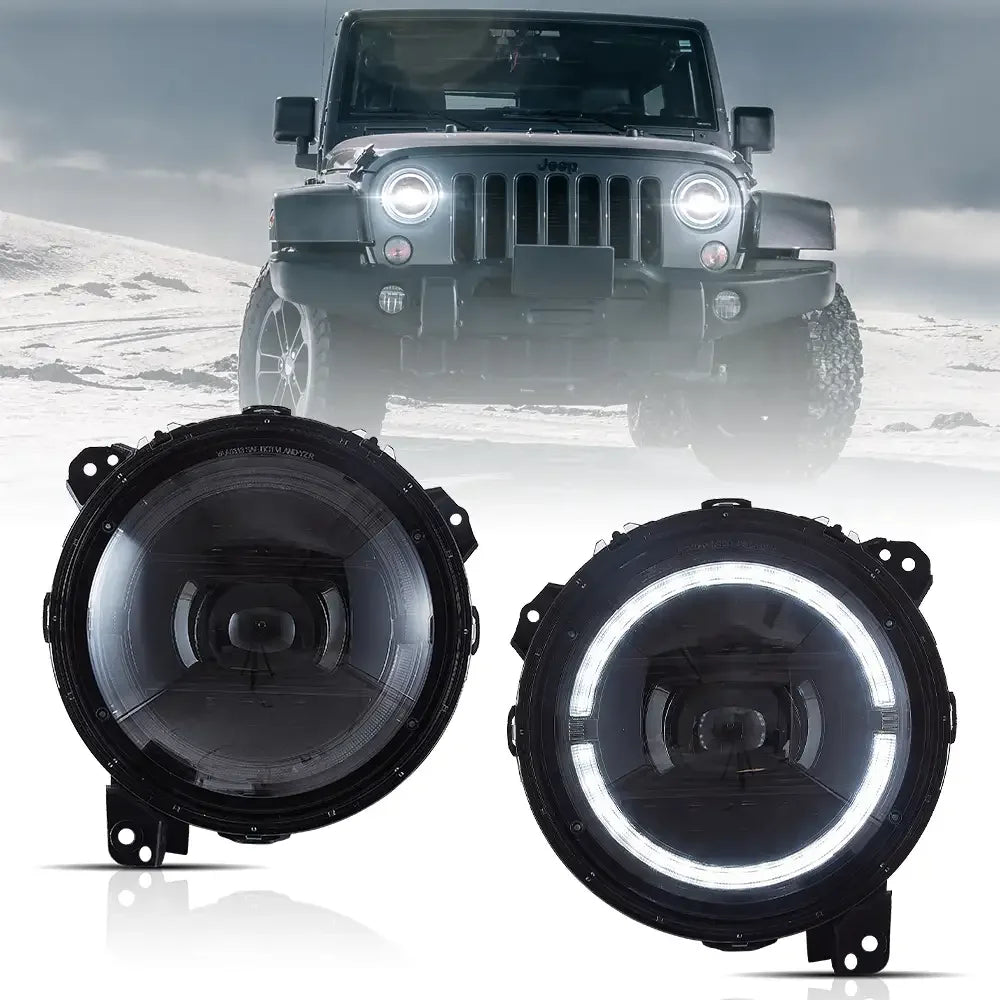 Vland Full LED Headlight Assembly w/ Animation for 2018+ Jeep Wrangler JL/JT
