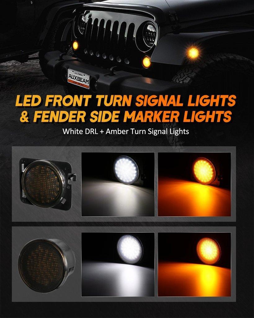 Auxbeam 7'' LED Headlight Replacement for Jeep Wrangler JK