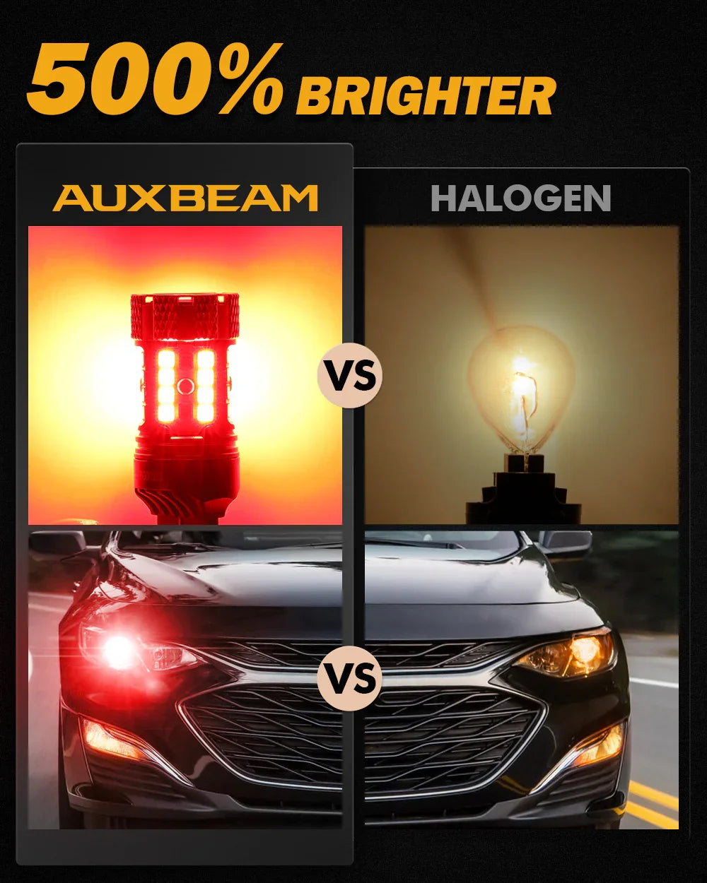 Auxbeam T20 7443 7440 LED Brake/Tail Light Bulbs 50W Red B21-PRO Series 2 Bulbs