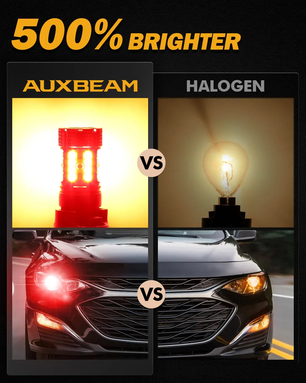 Auxbeam T25 3157 3156 LED Brake/Tail Light Bulbs 50W Red B21-PRO Series 2 Bulbs