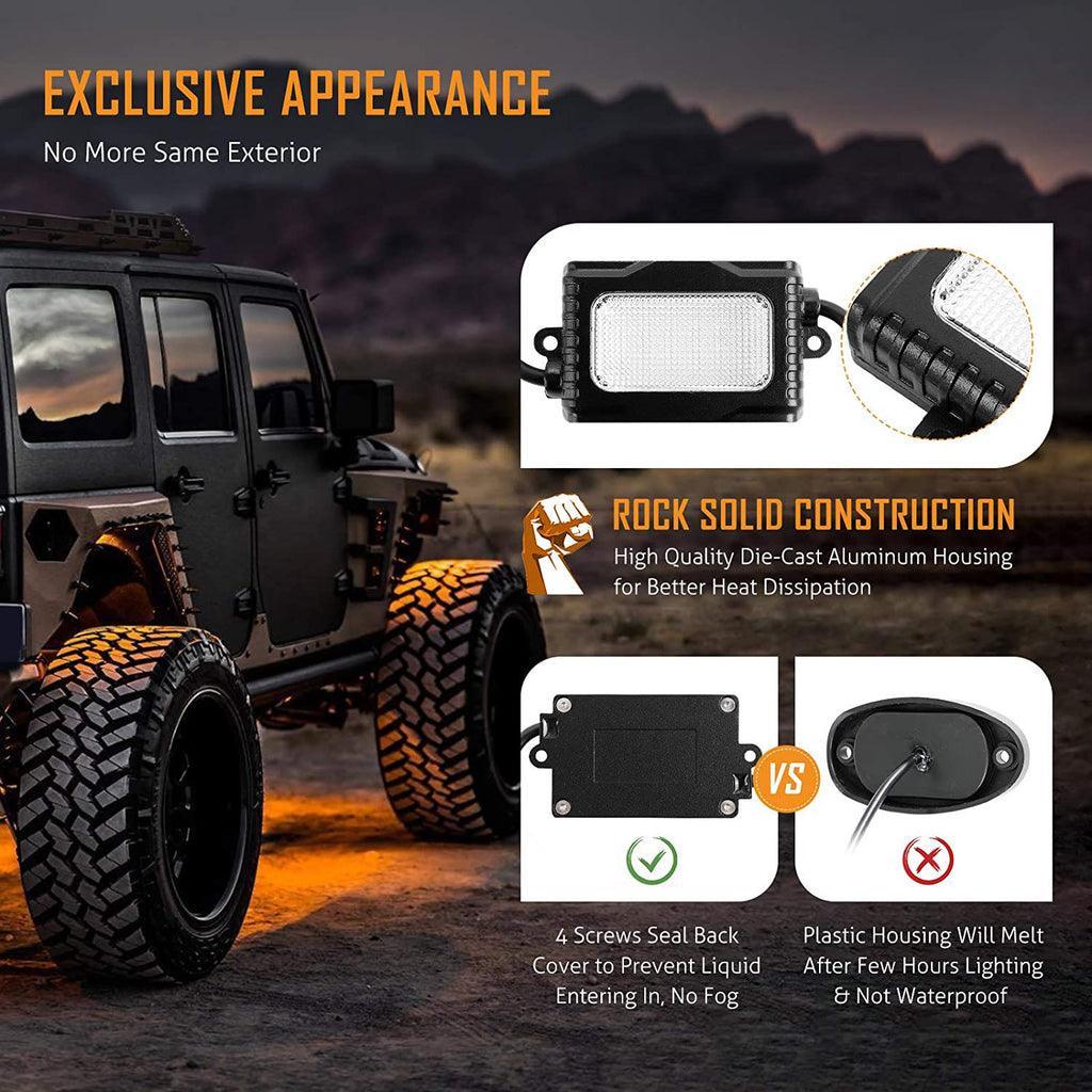 Auxbeam Dome Light UTV Interior Light Universal Roll Bar Cage Mount + RGBW LED