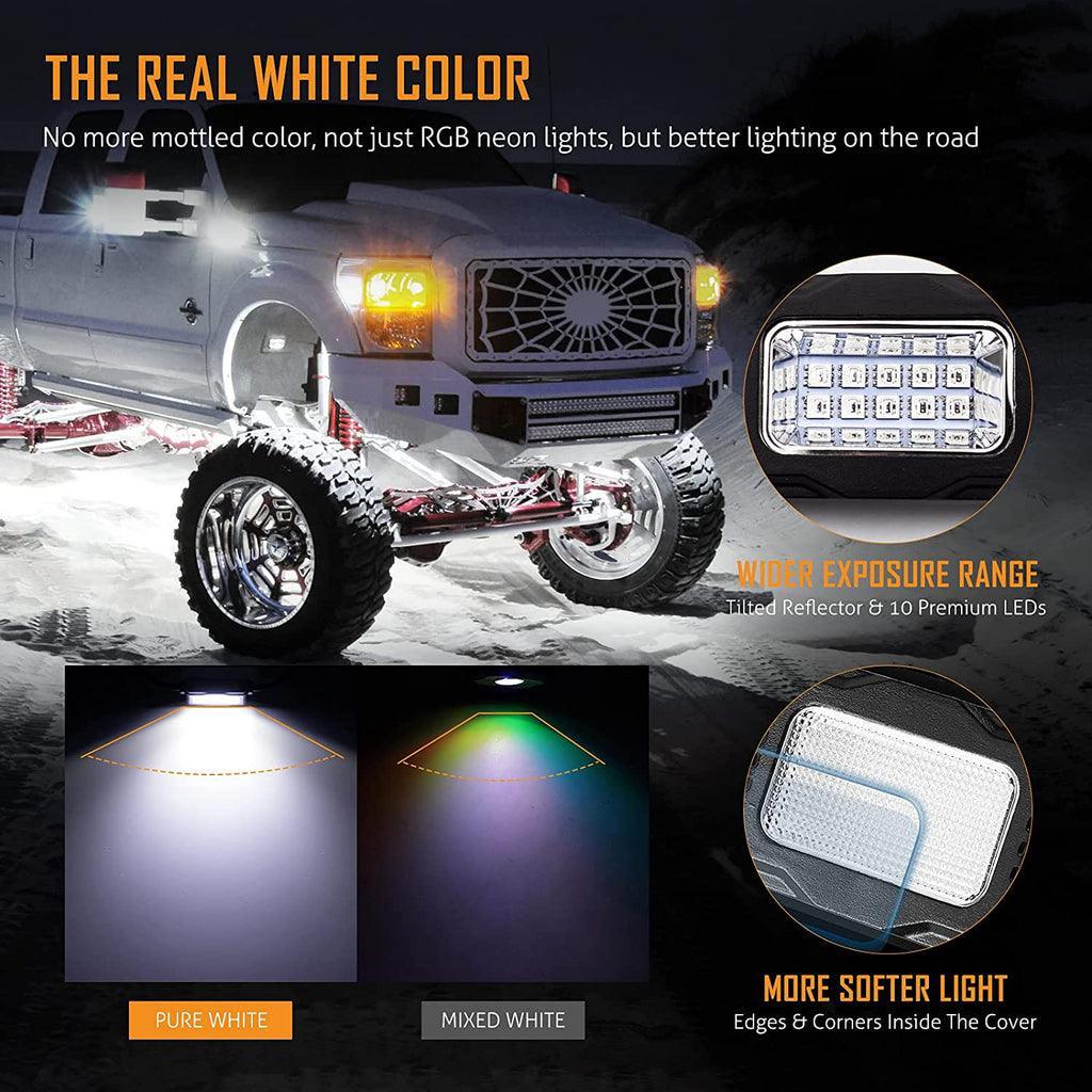 Auxbeam Dome Light UTV Interior Light Universal Roll Bar Cage Mount + RGBW LED