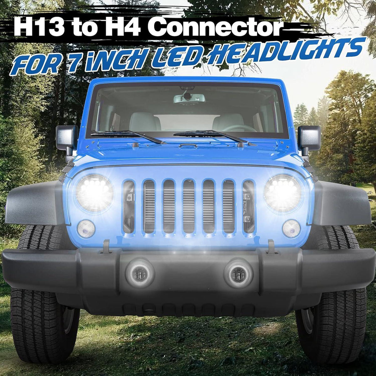 Auxbeam H13 Male to H4 Female Adapter Wiring Harness Connector Headlight