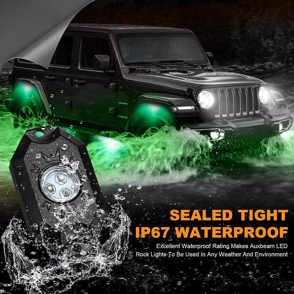 Auxbeam 2Pcs 3FT RGB LED Whip Lights with Turn Signal & Brake Light + RGB LED