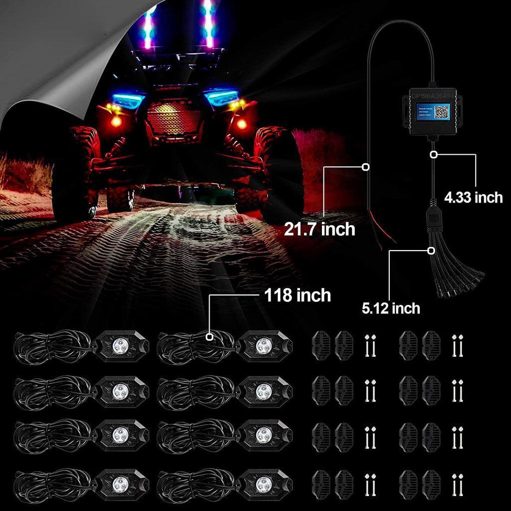 Auxbeam Dome Light UTV Interior Light Universal Roll Bar Cage Mount + RGB LED