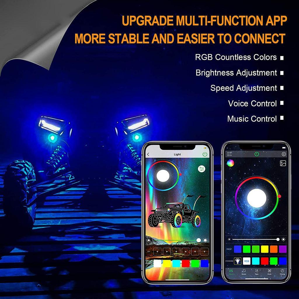 Auxbeam Dome Light UTV Interior Light Universal Roll Bar Cage Mount + RGB LED