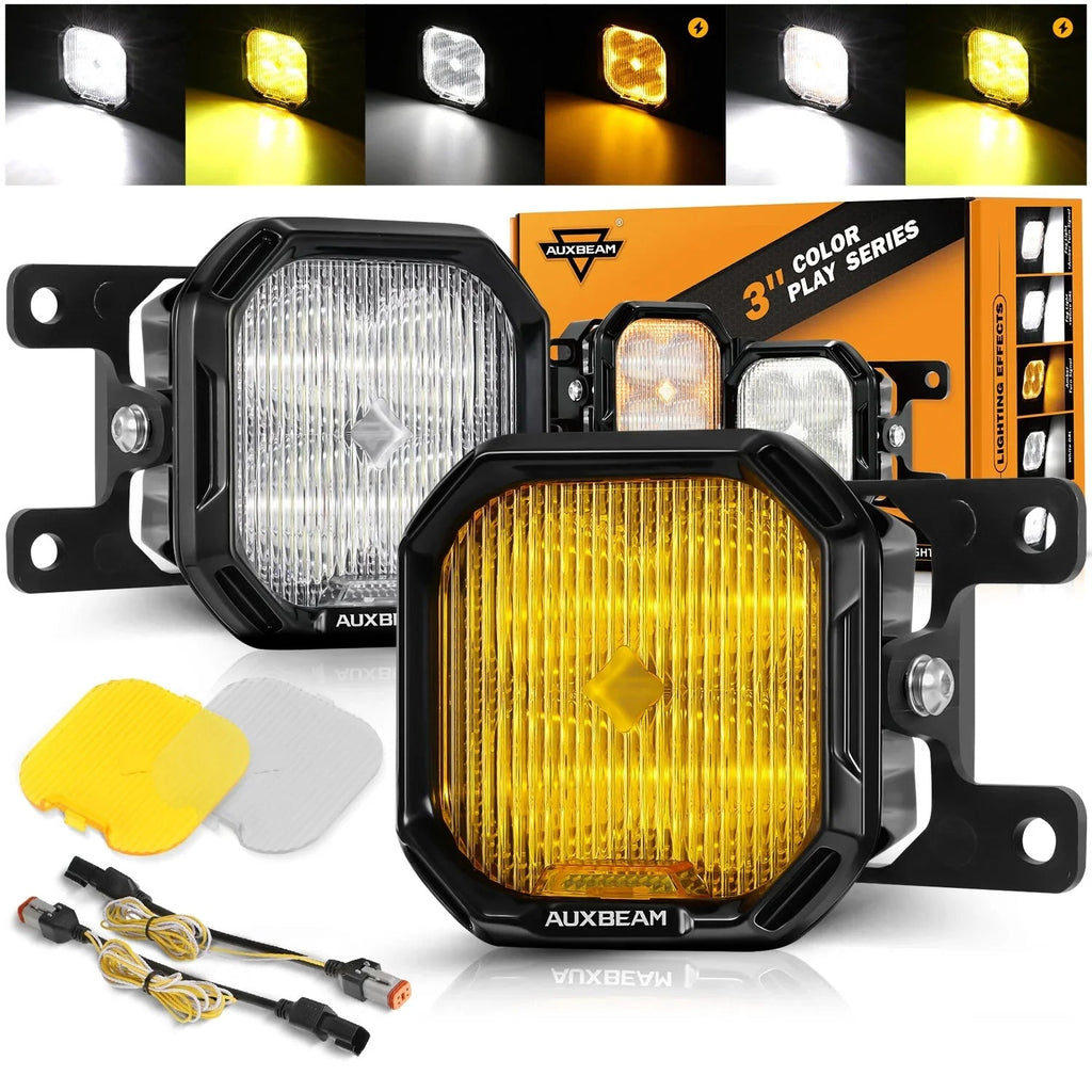Color Play Series 3 Inch LED Fog Light Kit For Ford Bronco/Ford Mustang/Ford Ranger