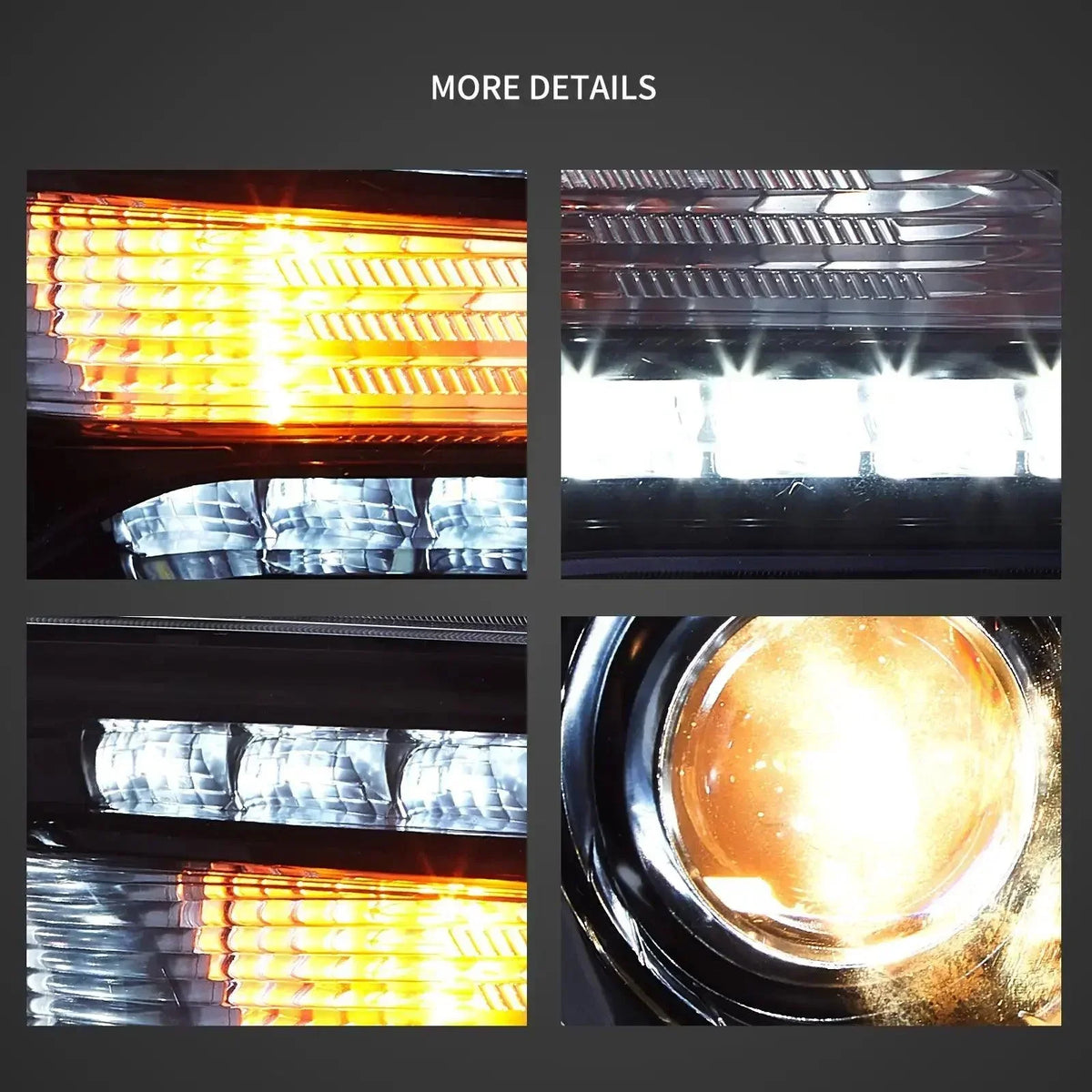 Vland LED Headlight Assembly Dual Beam Projector 2011-UP Chrysler