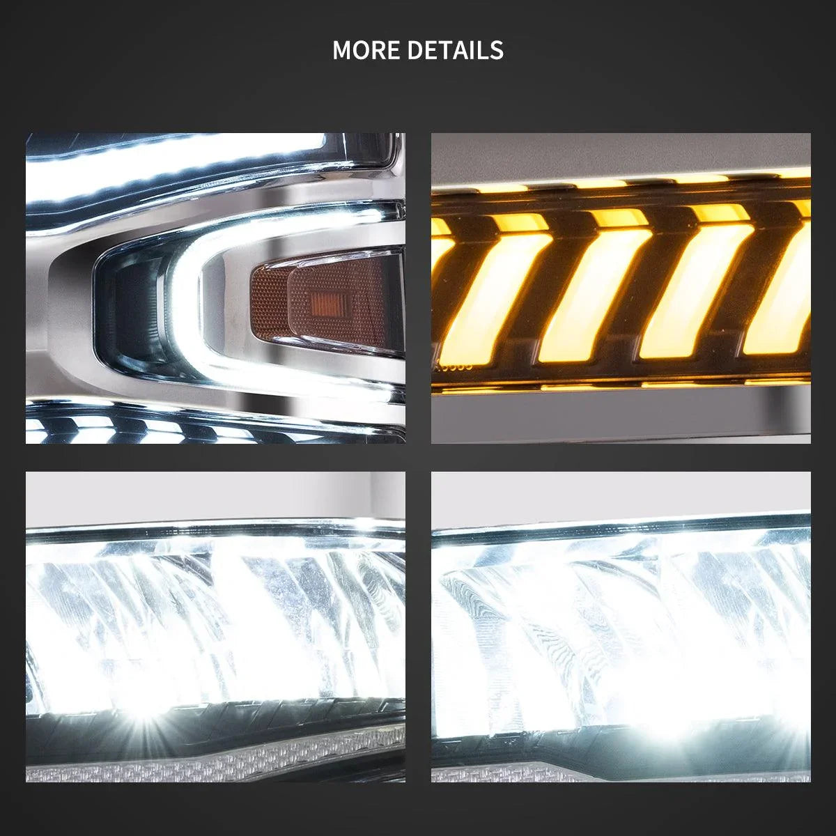 Vland LED Headlight Assembly for 2016-2018 Chevrolet Silverado 1500 4th Gen