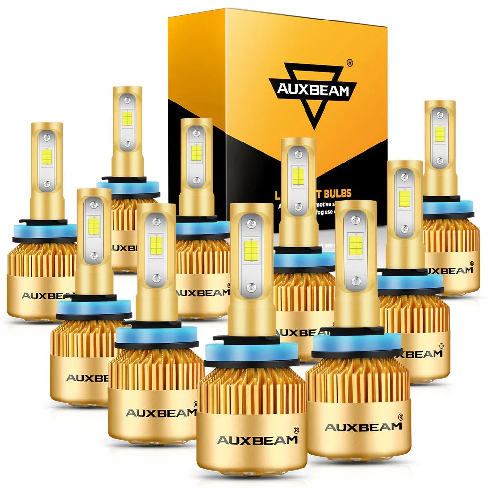 Auxbeam H11 LED Headlight Bulbs 72W S3 Series Fan Cooling 2 Bulbs