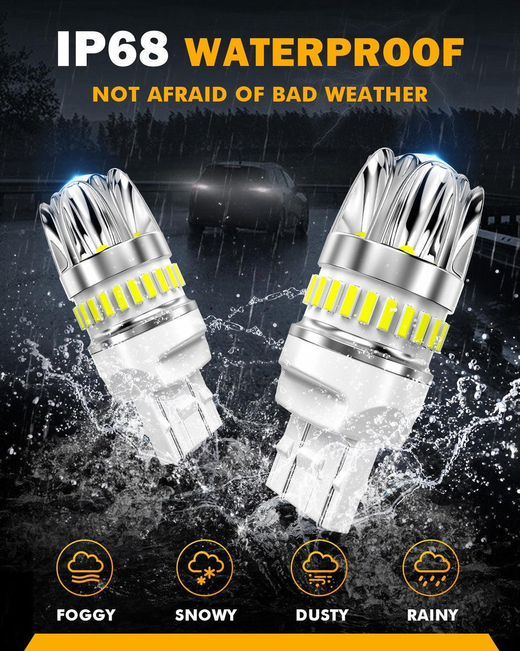 Auxbeam T20 7443 7440 LED Backup Reverse/Turn Signal/Brake Tail Light Bulbs 14W