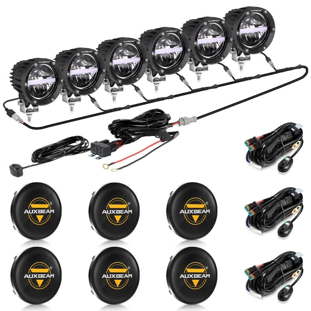 C4 Series | 4 Inch 110W 11000LM LED Pods Offroad LED Driving Lights with Amber DRL