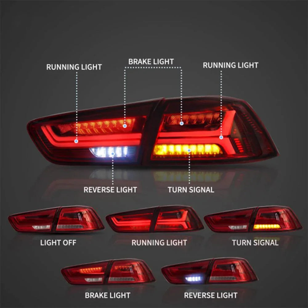 Vland LED Tail Light Assembly for 2008-2017 Mitsubishi Lancer & EVO X