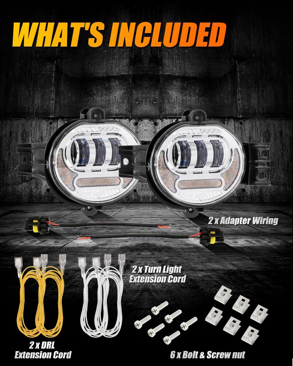 Auxbeam LED Fog Light Assembly for Dodge Ram 1500 2002-2008, Dodge Ram 2500/3500