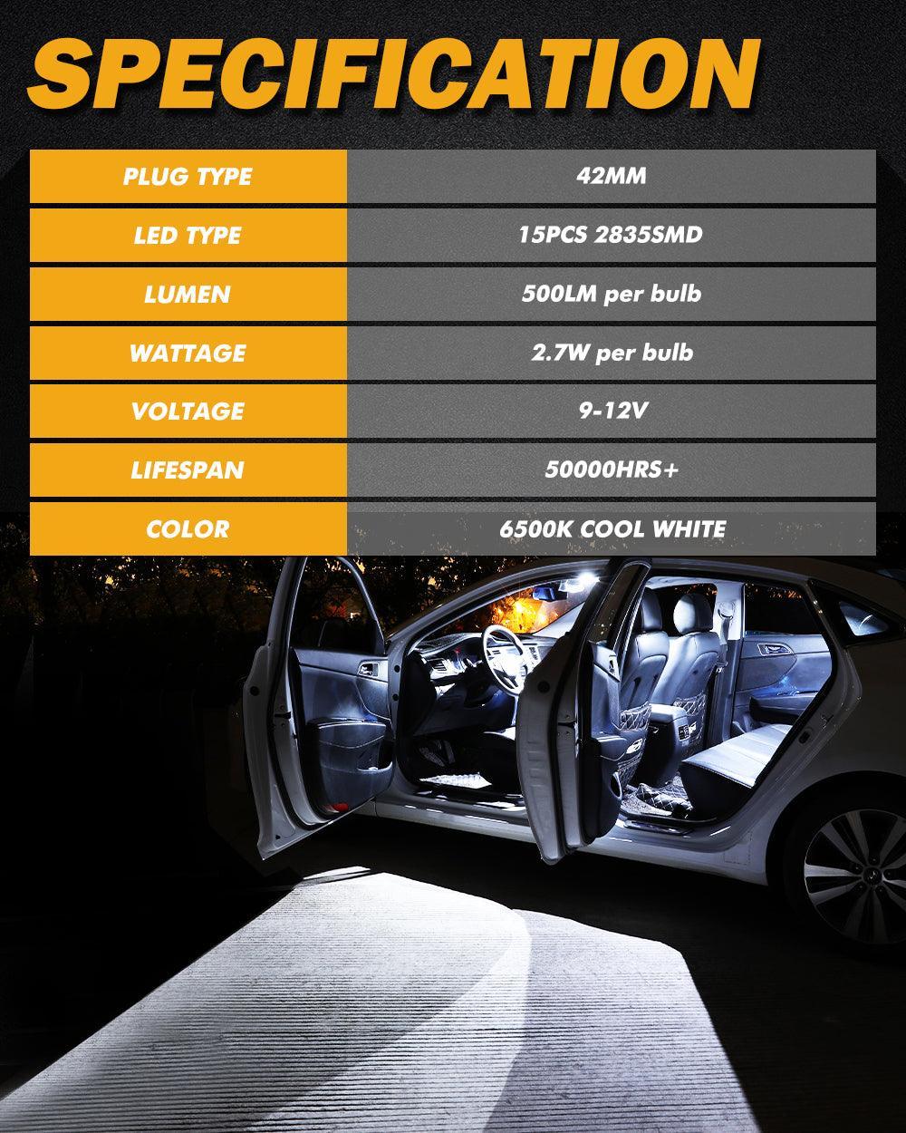 Auxbeam 41MM 578 211-2 212-2 214-2 1.61" Festoon LED Interior/Dome/Map/License