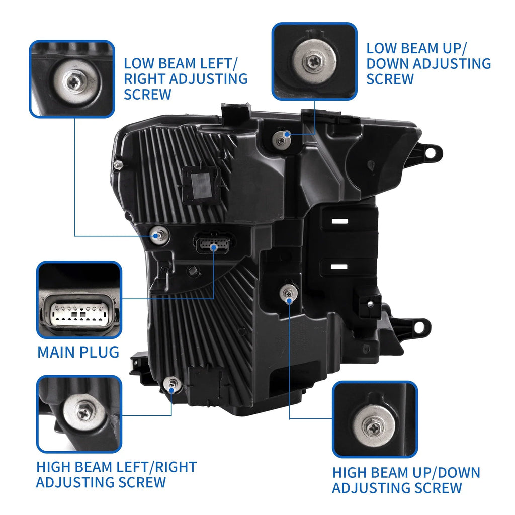 Vland LED Headlight Assembly Dual Beam for 2018-2020 Ford F150 13th Gen