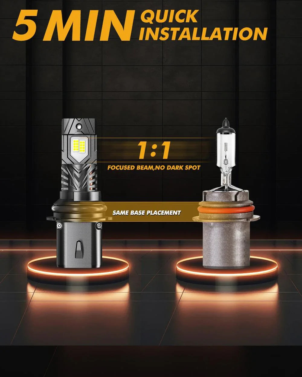 Auxbeam 9004/HB1 LED Headlight Bulbs Q40 Series Ultra- 120W 2 Bulbs