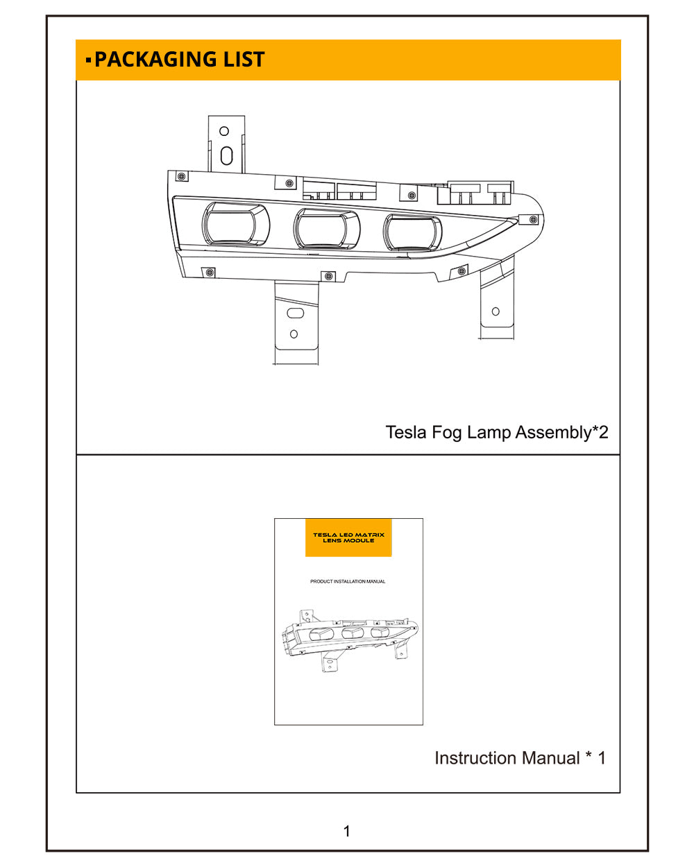 Auxbeam LED Fog Light Assembly for 2021-2024 Tesla Model Y