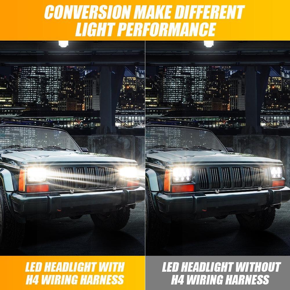 Auxbeam 2 Leads H4 LED Headlight Brightness Intensifier Wiring Harness