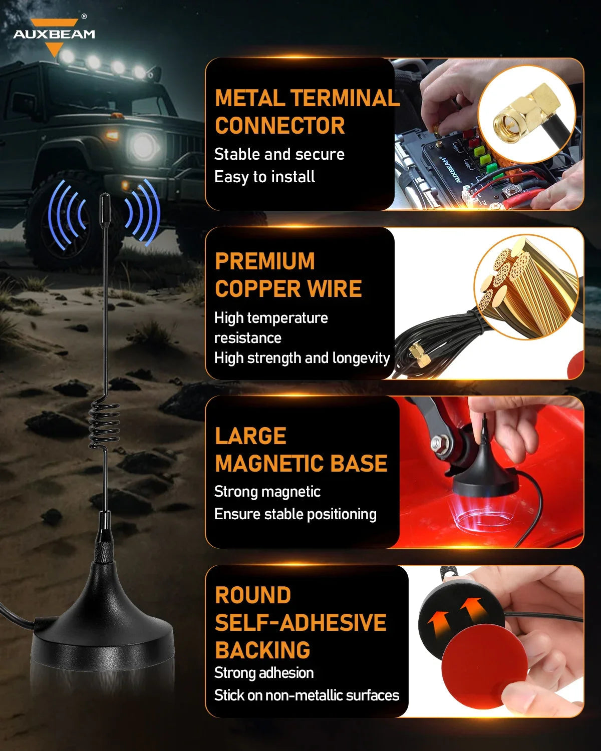 Auxbeam 3.6m/12ft Antenna