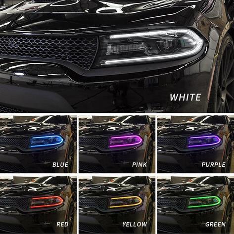 Vland LED Headlight Assembly RGB Style for 2015-2023 Dodge Charger 7th Gen (LD)