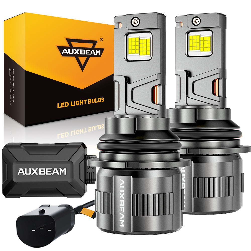 Auxbeam 9004/HB1 LED Headlight Bulbs 130W F35 Series Dual Compatibility 12V/24V