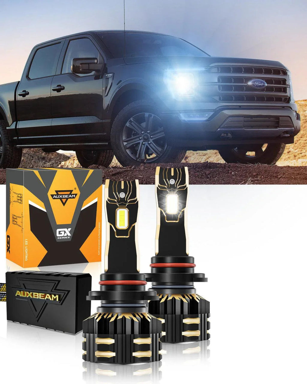 Auxbeam LED Headlight Bulbs Bundle for 2021 Ford F-150 9005 H11