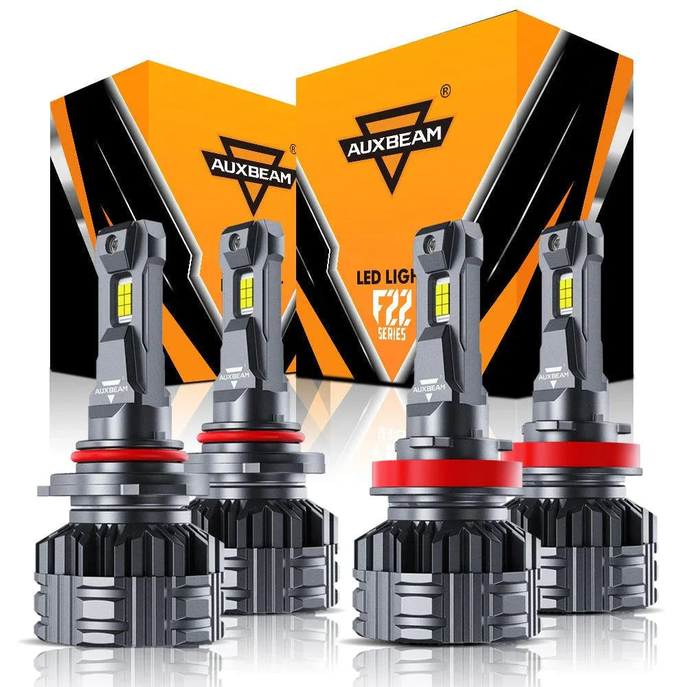 Auxbeam 9005+H11 LED HEADLIGHT BULBS 110W F22 SERIES 4 BULBS
