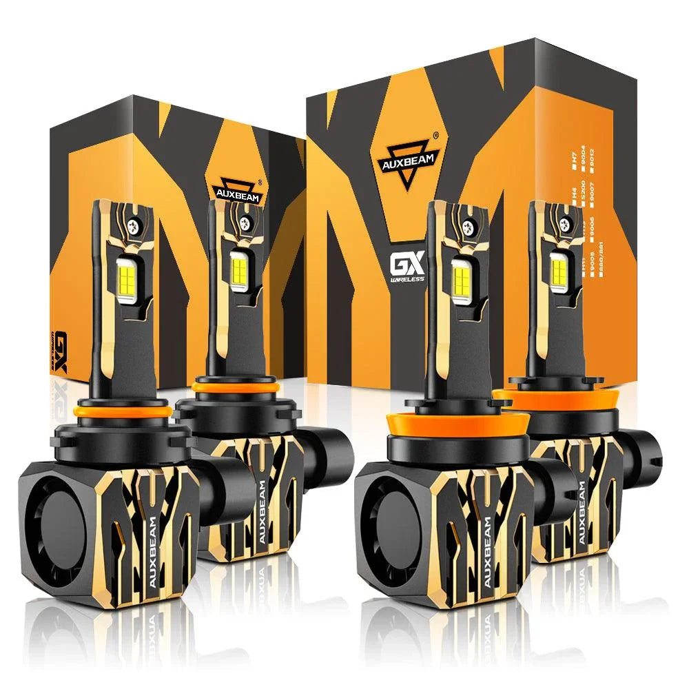 Auxbeam 9005+H11 LED Headlight Bulbs 120W GX Series 4 Bulbs