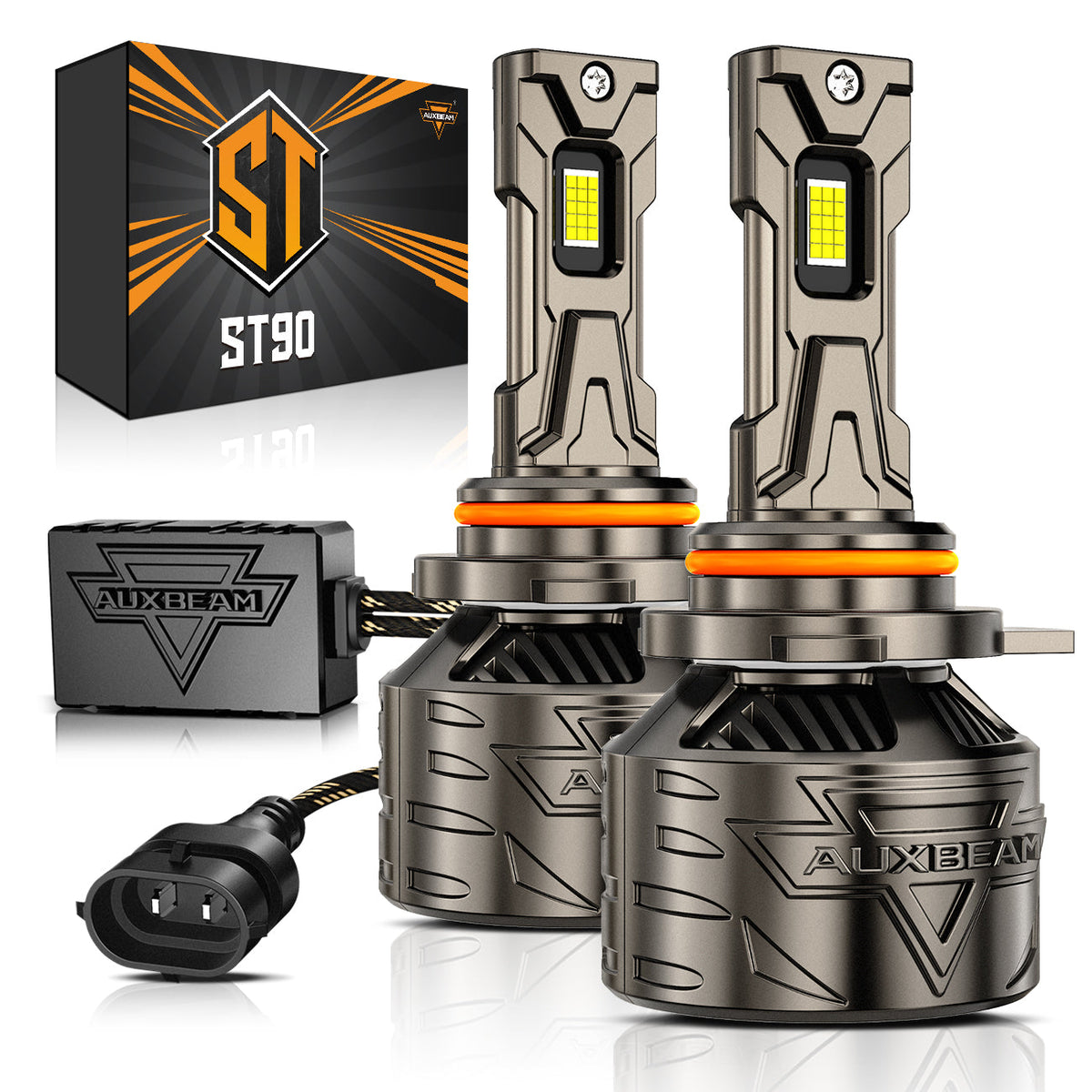 Auxbeam 9012/HIR2 LED Headlight Bulbs 180W ST90 Series High Power 2 Bulbs