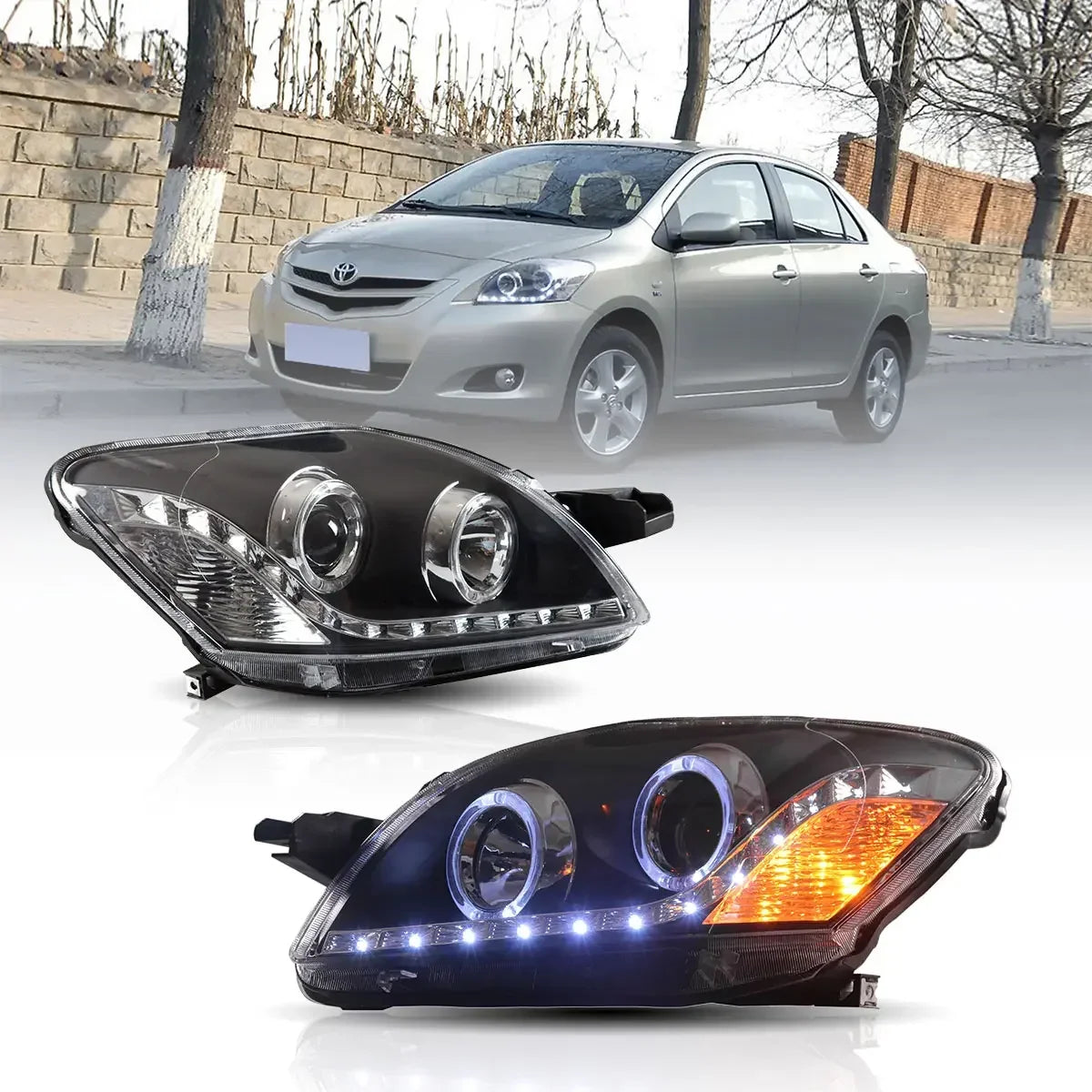 Vland LED Projector Headlight for 2005-2013 Toyota Vios/Yaris 2nd Gen (NCP93)