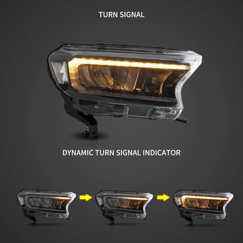Vland LED Headlight Assembly Reflection for 2019-2021 Ford Ranger [US Types]