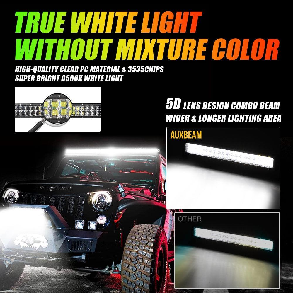 Auxbeam 22 Inch V-PRO Series Straight RGBW Color Changing Off Road Led Light Bar