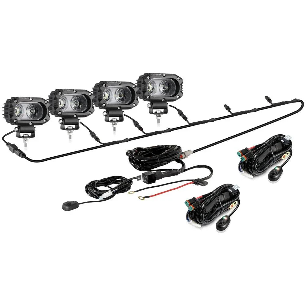 Auxbeam R4 Series 4 Inch 60W Corrugated Lens 120° Wide Beam LED Pods Lights