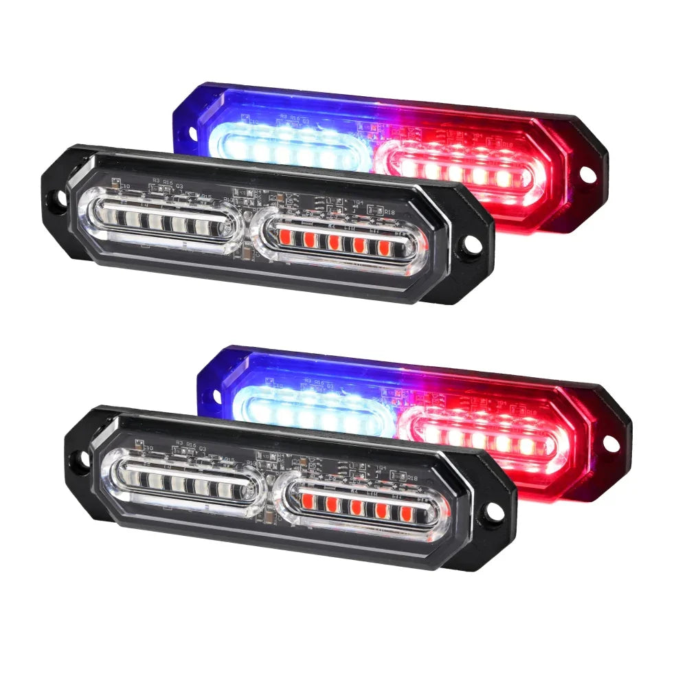 Auxbeam 12LED/24LED Emergency Surface Mount Grill Strobe Light (4 Pcs)