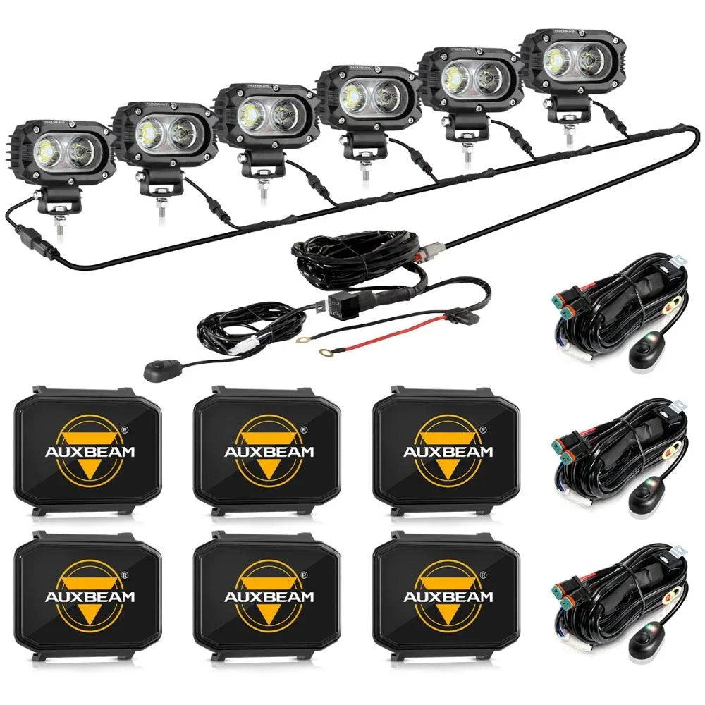 Auxbeam R4 Series 4 Inch 60W Flood Beam LED Pods Light White Driving Light