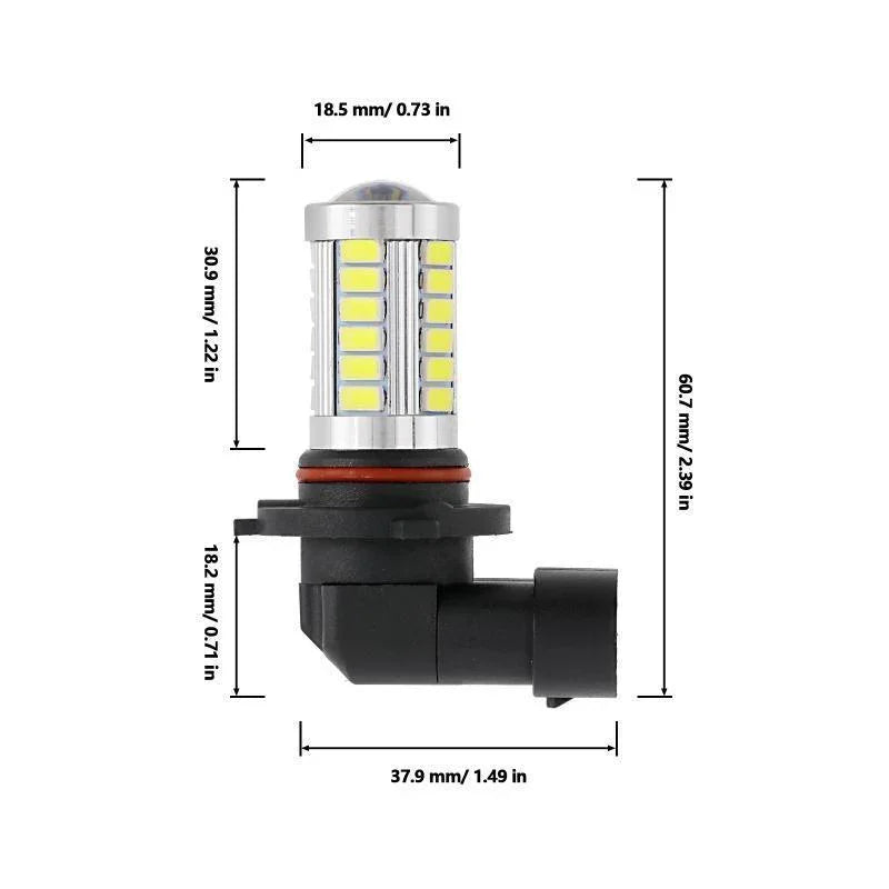 Auxbeam H10 9145 9140 HB3 LED Fog Light/DRL 50W 6500K White 33LED Series 2 Bulbs