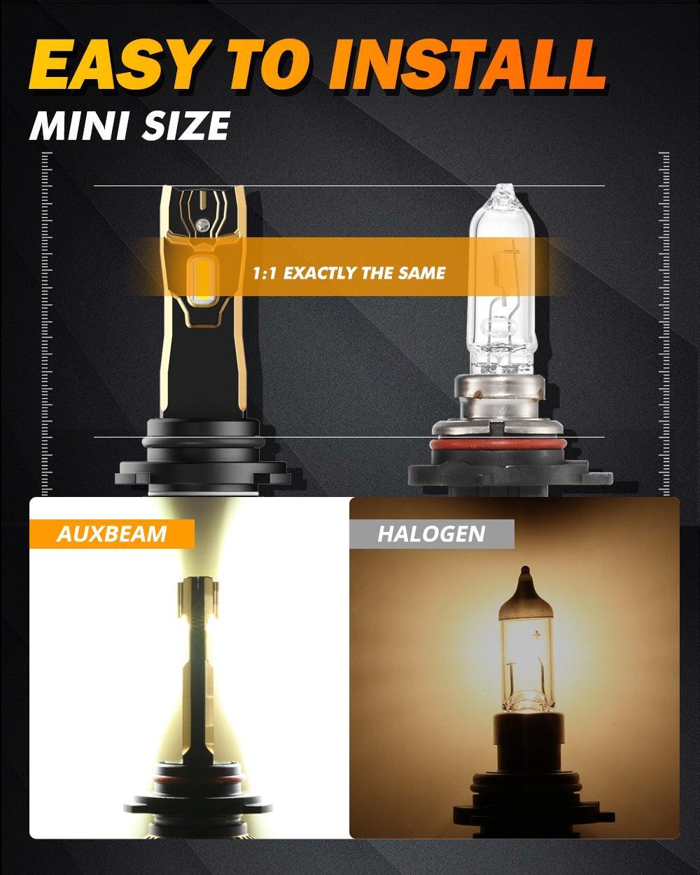 Auxbeam LED Headlight Bulbs Bundle for 2005-2008 Toyota Corolla 9005 9006
