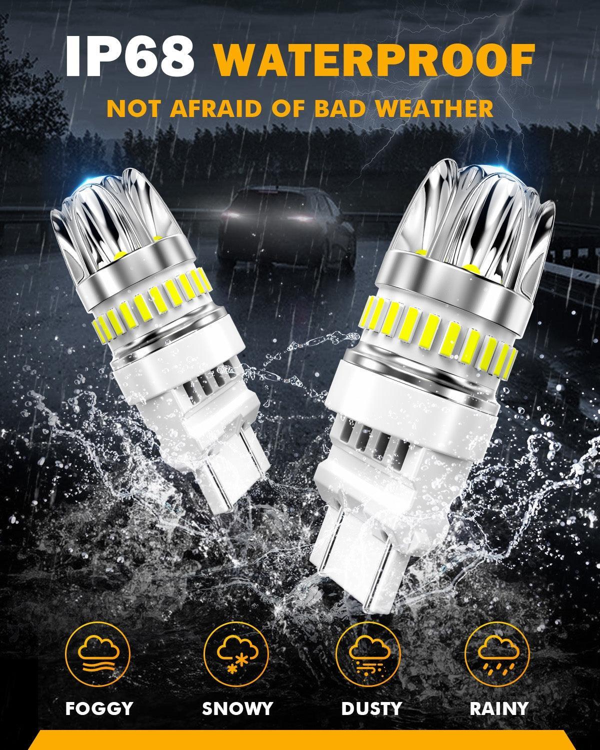 Auxbeam T25 3157 3156 LED Backup Reverse/Turn Signal/Brake Tail Light Bulbs 14W