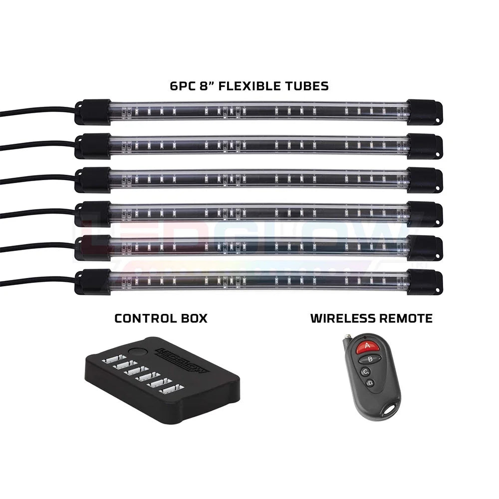 LEDGlow 6-Piece Million Color Flexible Interior LED Lighting Kit - 96 SMD LEDs