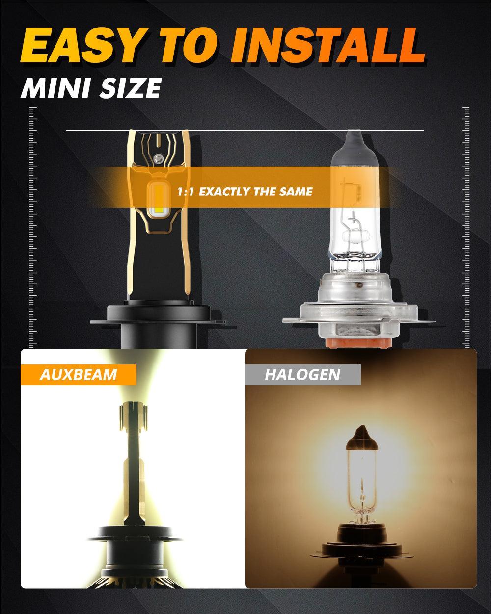 Auxbeam H7 LED Headlight Bulbs 120W GX Series 6500K Cool White 2 Bulbs