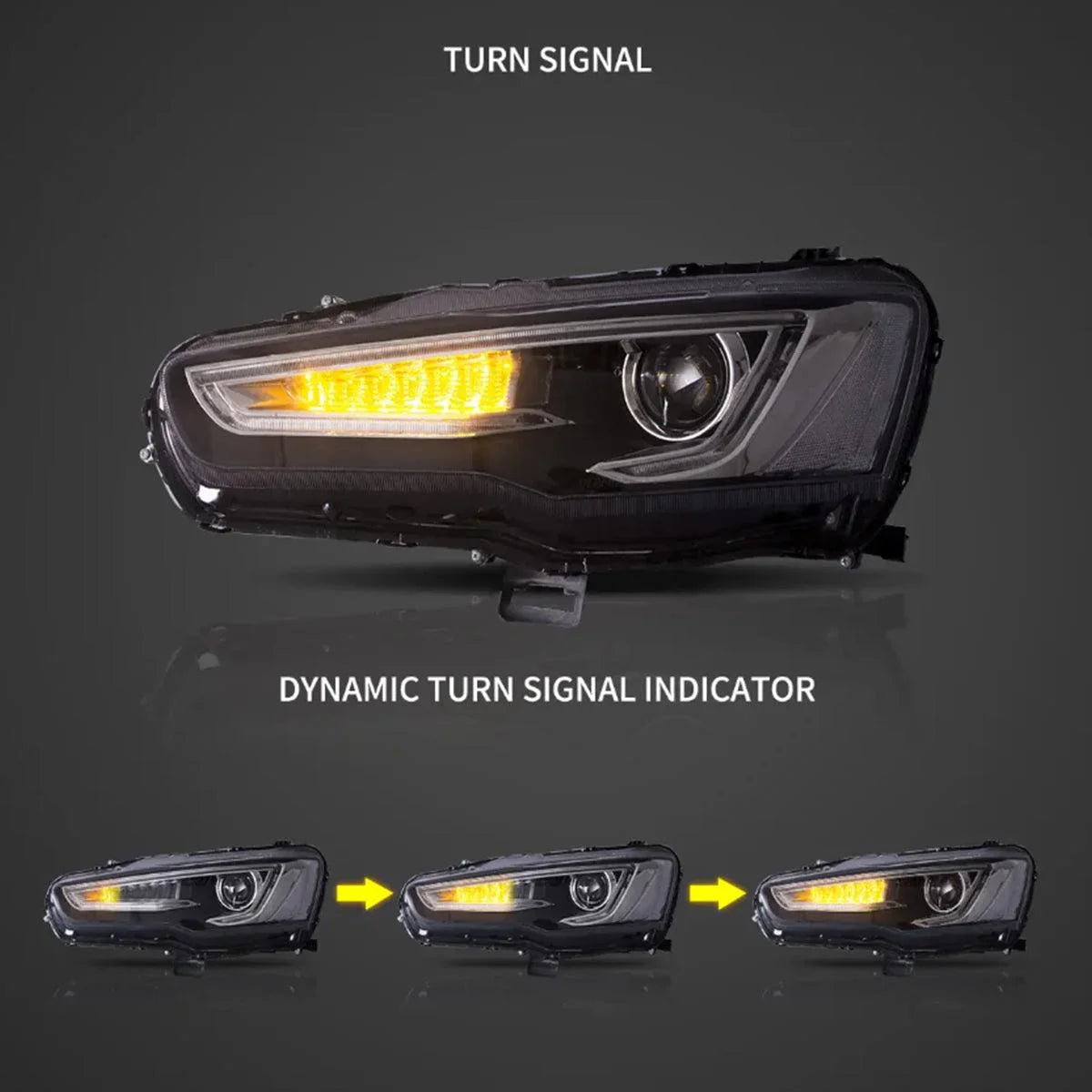 Vland LED Headlight Assembly Dual Beam Projector