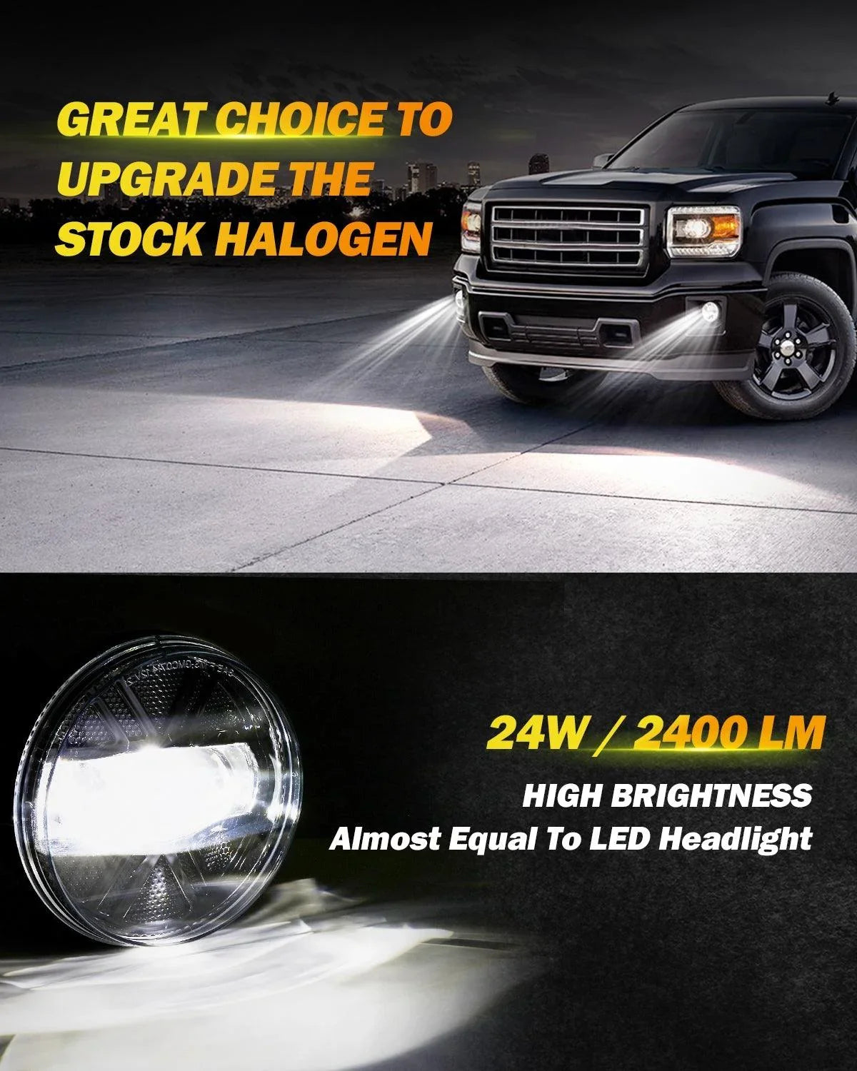 Auxbeam 48W LED Fog Lights DOT for 2007-2013 GMC Sierra 1500 / 2007-2014 Sierra