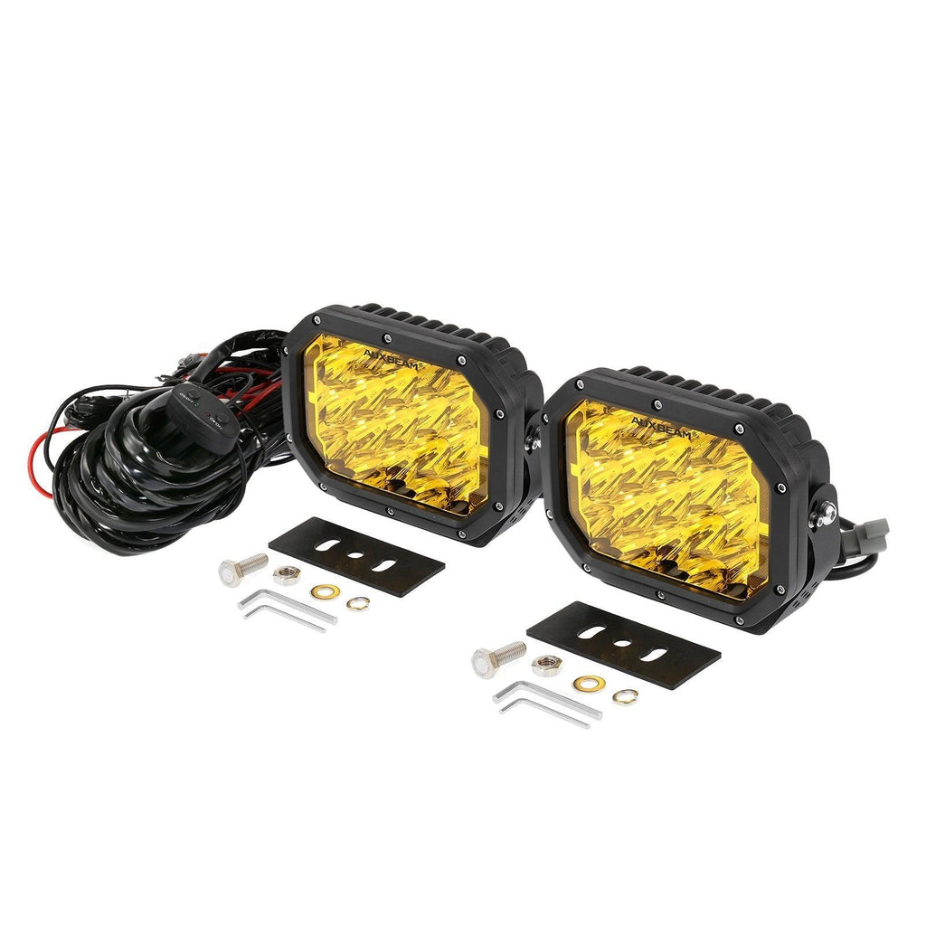7x5 Inch Rectangle LED Pods Amber Spot Driving Lights with DRL FOR ATV UTV SIDE BY SIDE 4X4